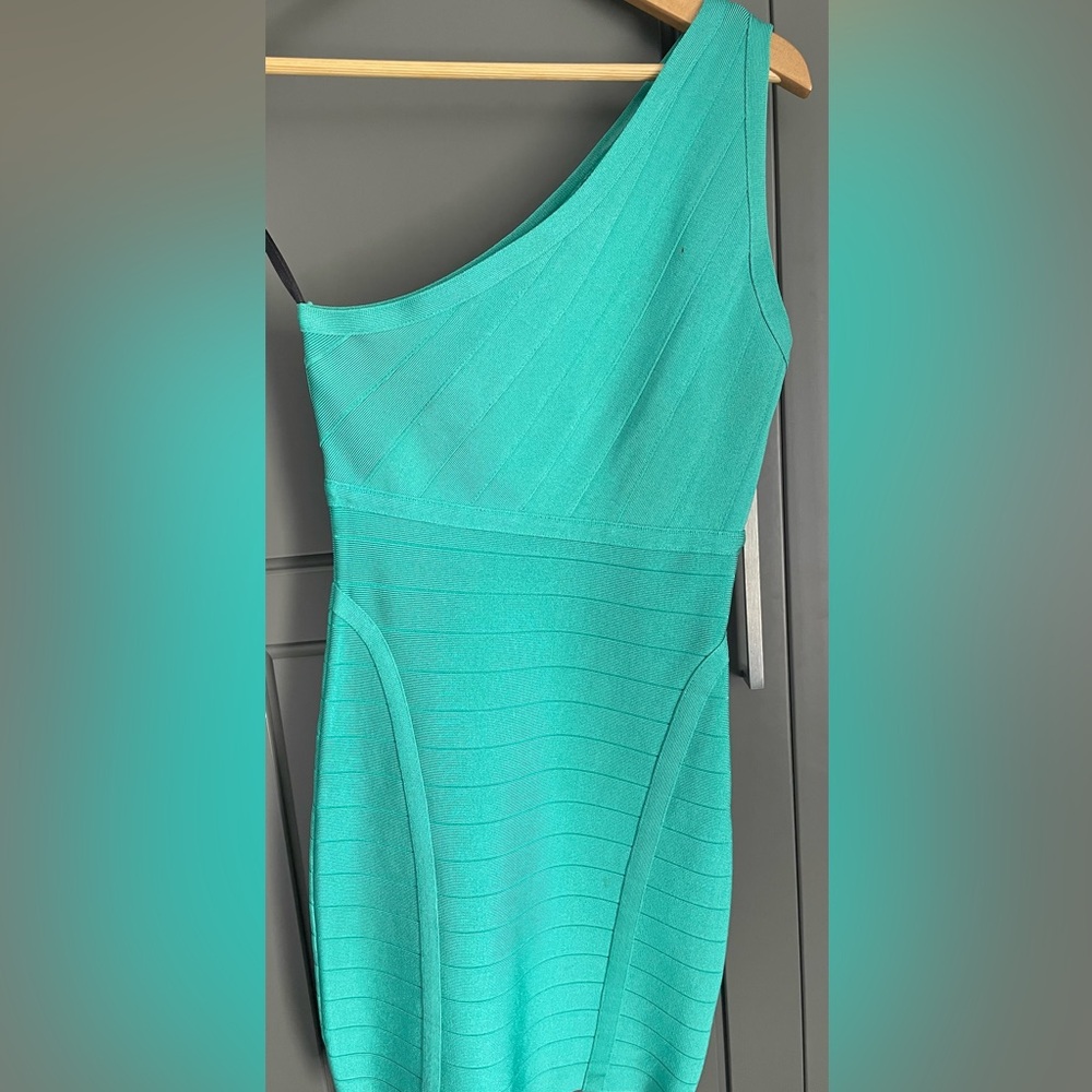 Bebe Turquoise Asymmetrical Dress